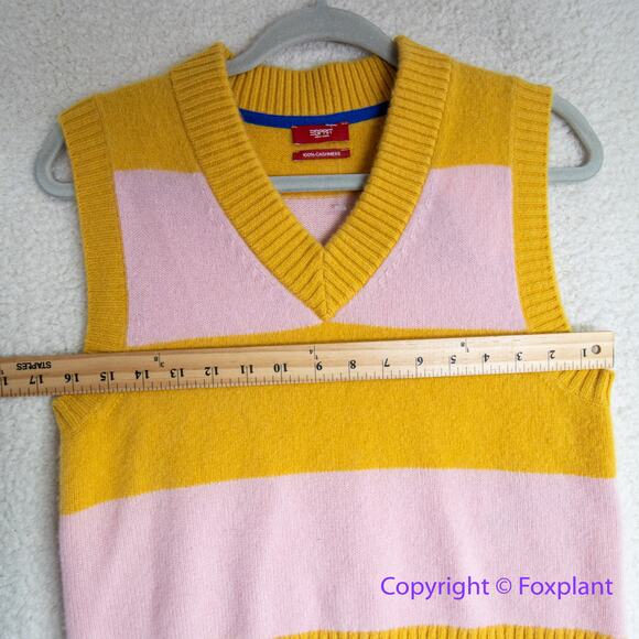 New! Esprit 100% Cashmere V neck sweater vest,‎ size S - Picture 3 of 9